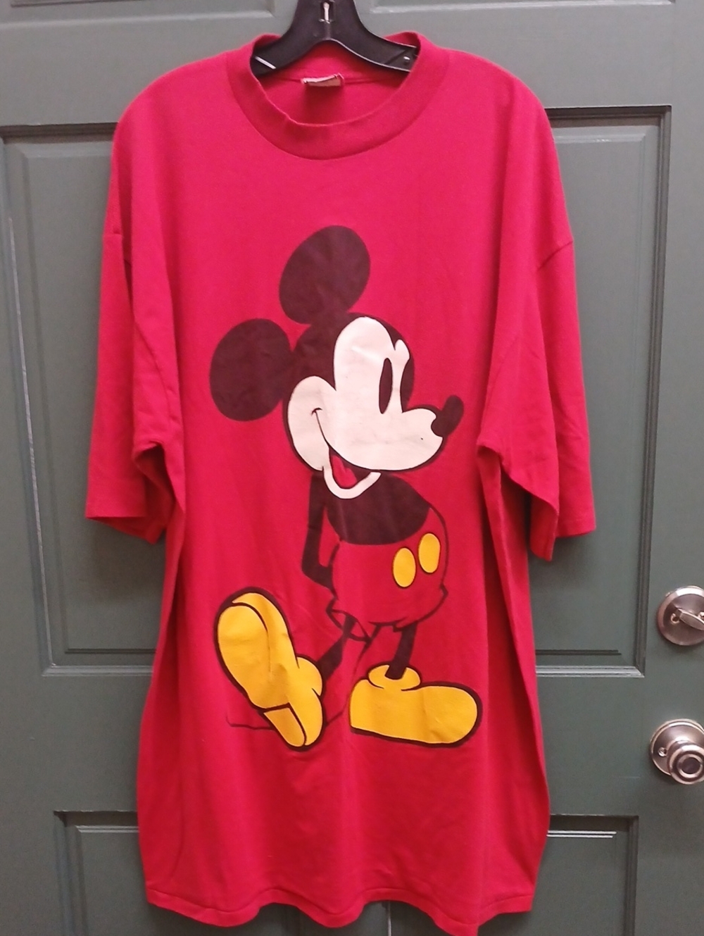 Disney Vintage Red Mickey Mouse Graphic Tee Oversized Unisex One Size Fits All